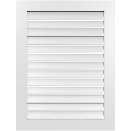 Ekena Millwork Vertical Surface Mount PVC Gable Vent: Functional, w/ 3-1/2"W x 1"P Standard Frame, 32"W x 42"H GVPVE32X4201SF